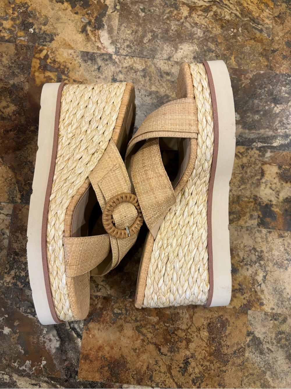Dolce Vita Tan Woven Platform Wedges